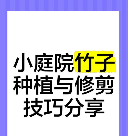 竹子的栽种方法和管理技巧有哪些？